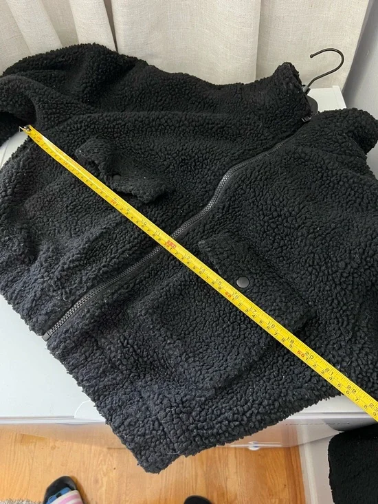 Dazy Black Zip-Up Cropped Faux Shearling Teddy Jacket Size S - Picture 10 of 12